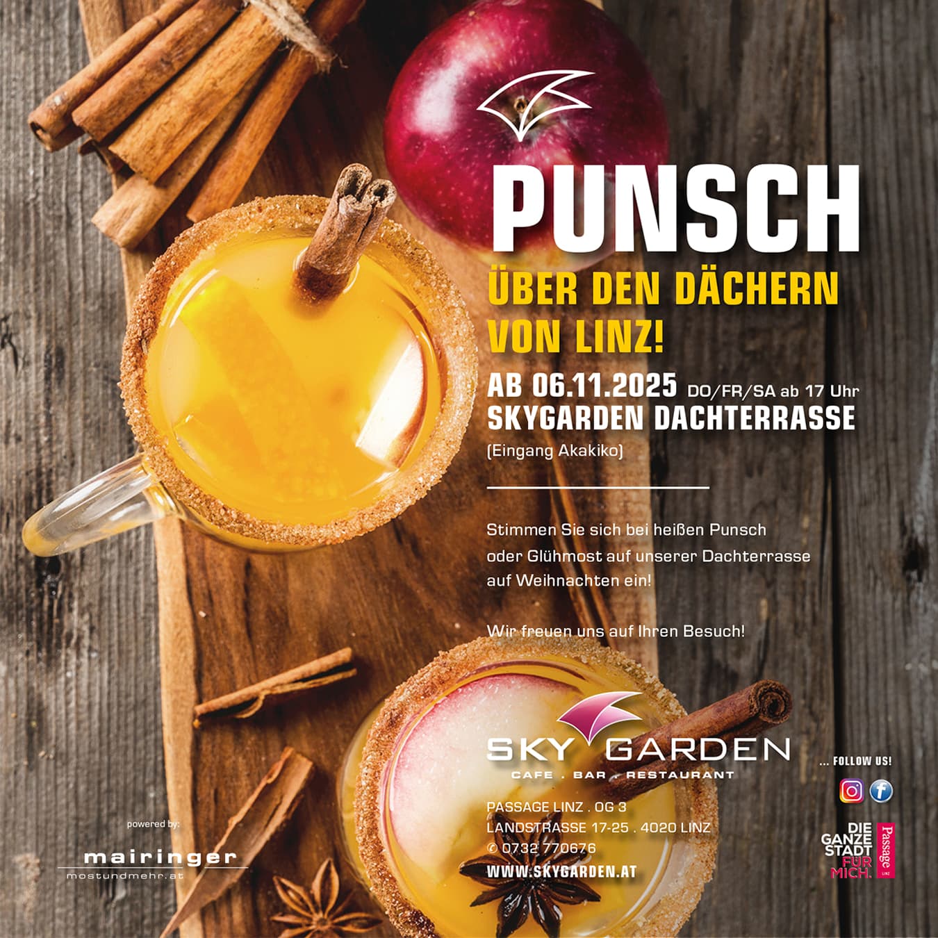 Punsch über den Dächern von Linz!