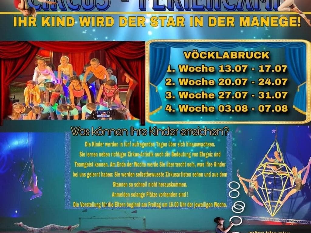4. Vöcklabrucker Circus-Feriencamp - Ihr Kind wird der Star in der Manege!