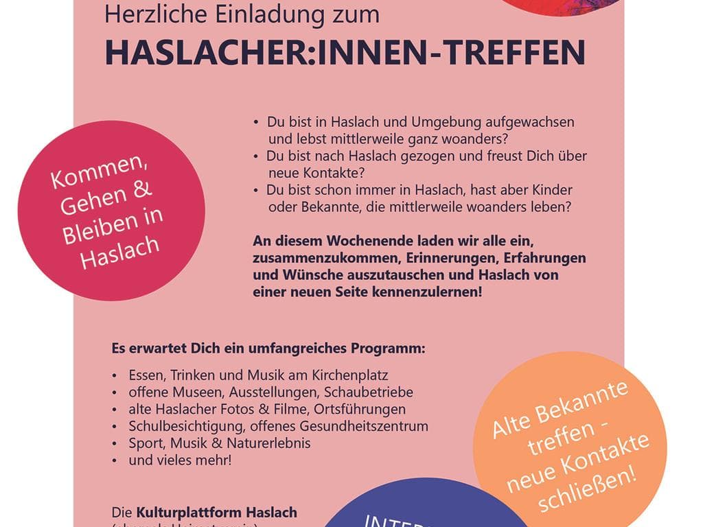HASLACHER:INNEN-TREFFEN für alle Fort- & Zugezogenen