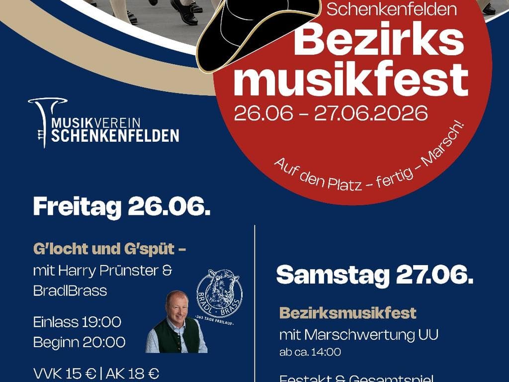 Bezirksmusikfest Schenkenfelden 2026