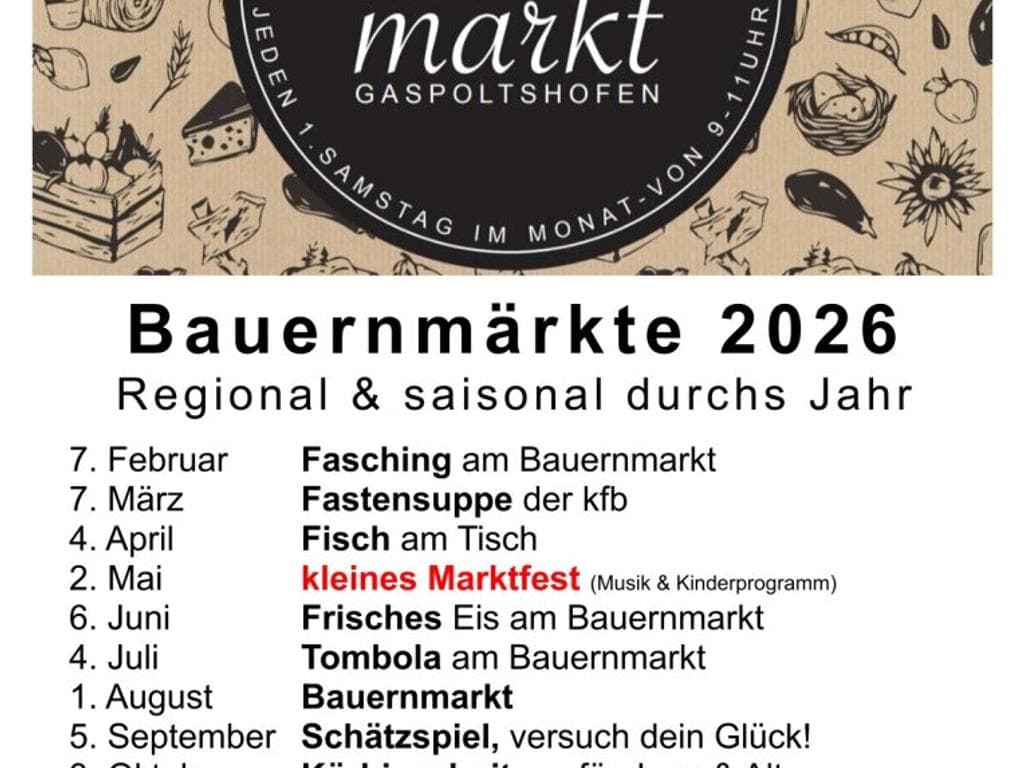 BAUERNMARKT Gaspoltshofen 2026