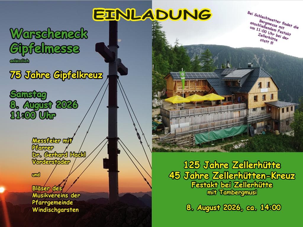 Warscheneck Gipfelmesse und 125 Jahre Zellerhütte