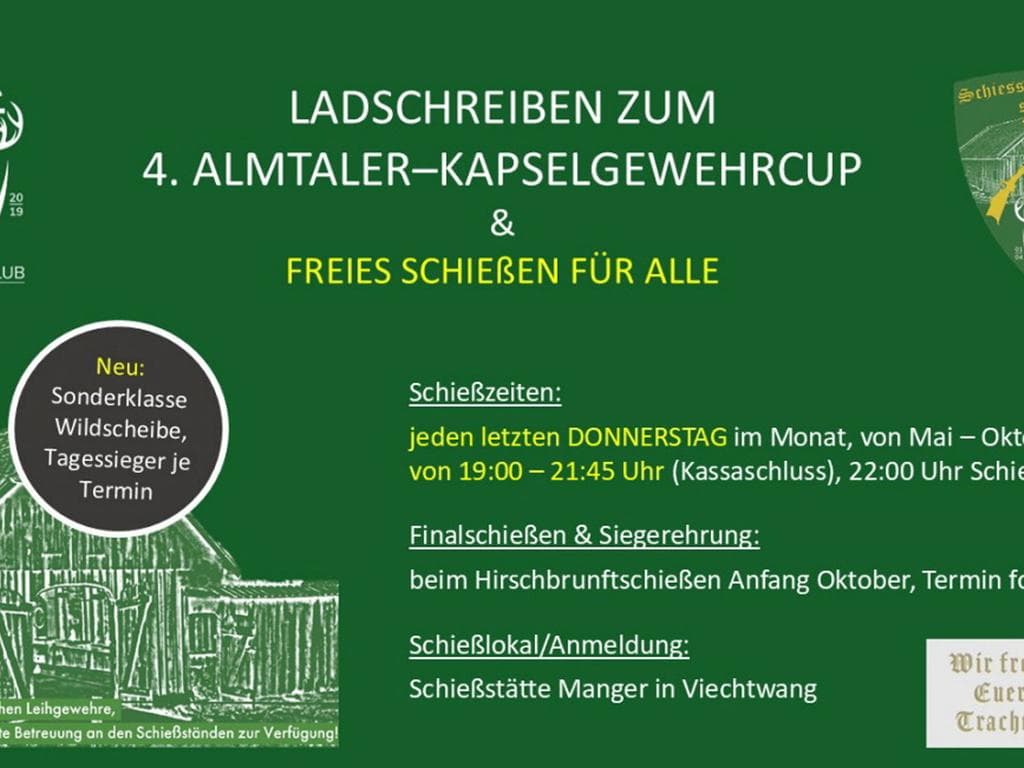 4. Almtaler-Kapselgewehrcup & Freies Schießen für Alle