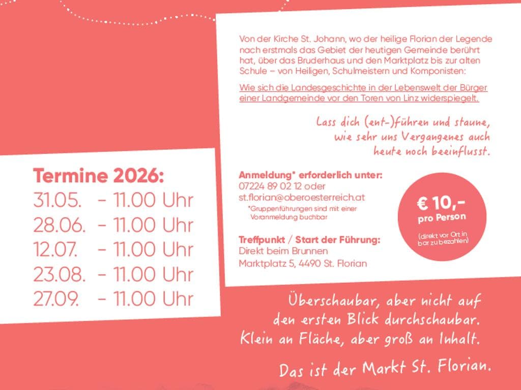 Ortsführung durch St. Florian - ein Markt im Schatten des Stiftes