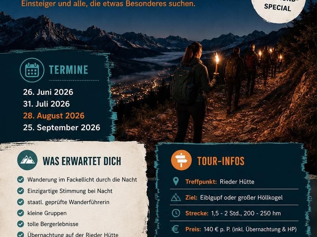 Fackelwanderung bei der Rieder Hütte mit Übernachtung